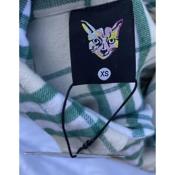 Vintage Surf Club Flannel Men’s Long Sleeve Green Cream PARI Shirt Sz XS NWT - Picture 10 of 16